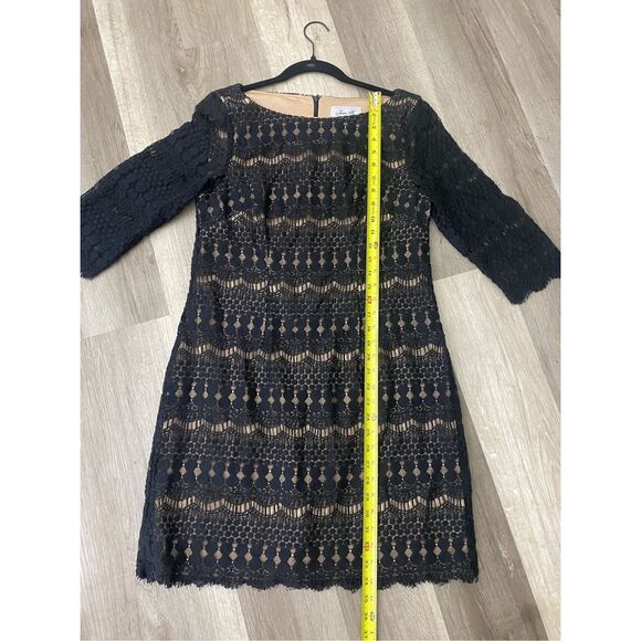 Jessica Howard Black Lace Shift Dress with Contrast Lining Size Medium* - Picture 2 of 9